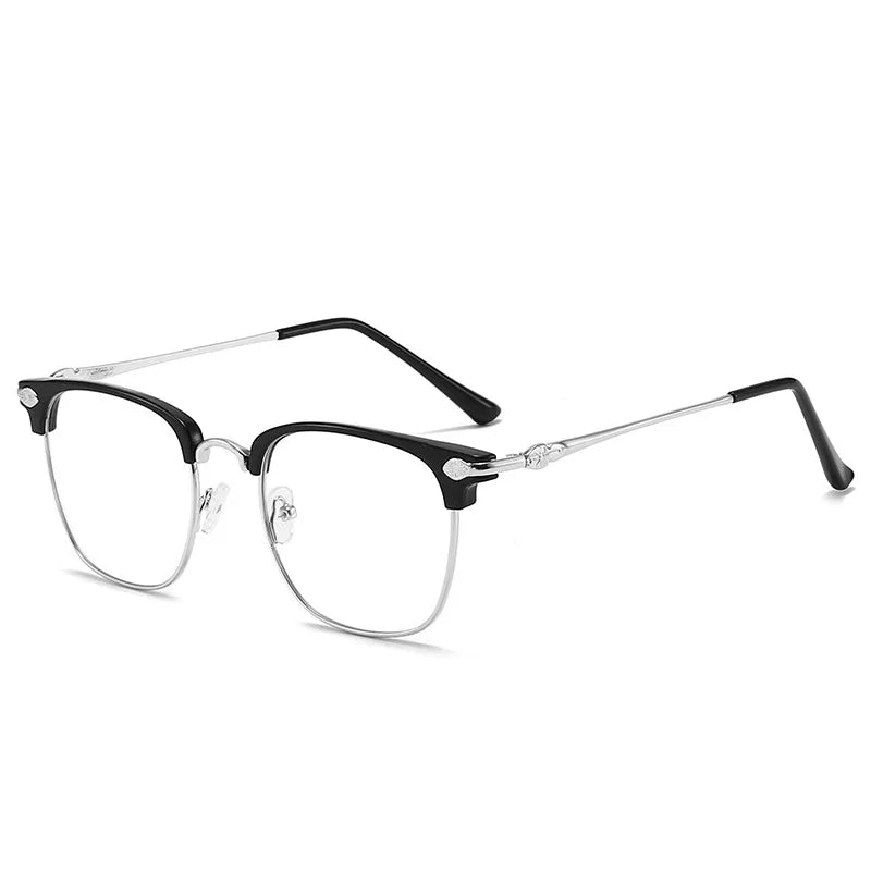 Vintage Square Half-Rim Frame Glasses