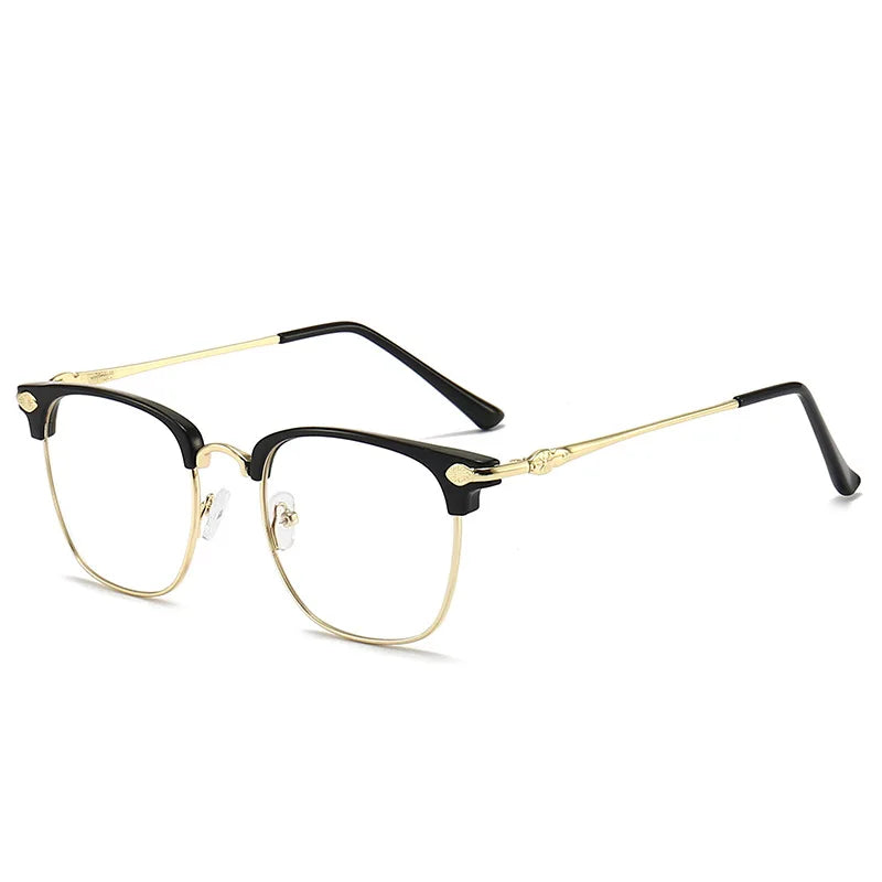 Vintage Square Half-Rim Frame Glasses